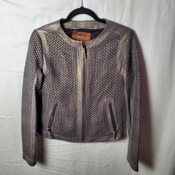 Koç Jackets & Blazers - Koç Metallic Woven Leather Jacket Size Small (EU 40)